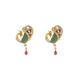 22K Yellow Gold Mango Shaped Earrings Finished W/ Emerald , Rubies & Cubic Zirconia , 10.9 grams - Virani Jewelers | 


Add wings to your style! Adorn your ears with these charismatic 22K yellow-gold earrings. A mu...