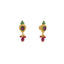 22K Yellow Gold Ornate Drop Earrings W/ Rubies, Emeralds & Drop ball, 7.4 grams - Virani Jewelers