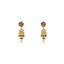22K Yellow Gold Exotic Jhumka Drop Earrings W/ Emeralds & Rubies, 5.6 grams - Virani Jewelers