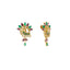 22K Yellow Gold peacock Earrings W/ Rubies, Emeralds & Cubic Zirconia , 10.2 grams - Virani Jewelers