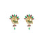 22K Yellow Gold peacock Earrings W/ Rubies, Emeralds & Cubic Zirconia , 10.2 grams - Virani Jewelers