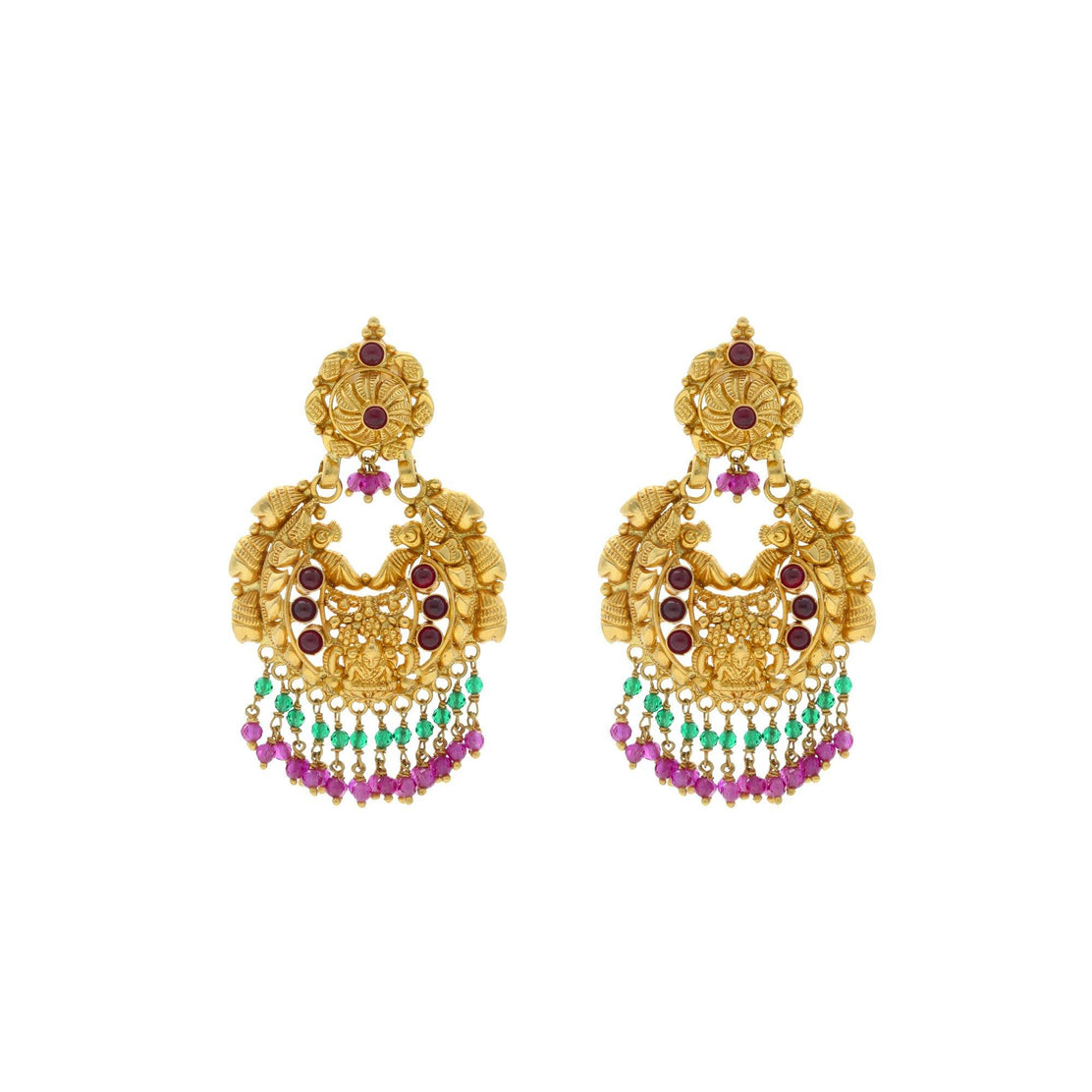 Share 234+ ruby earrings gold designs best