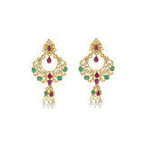 22K Yellow Gold Hoop Earrings W/Rubies,Emeralds,CZ and pearls with Dreamcatcher Design - Virani Jewelers | 


Keep your occasional events a little more beautiful with this pair of dazzling earrings. These...