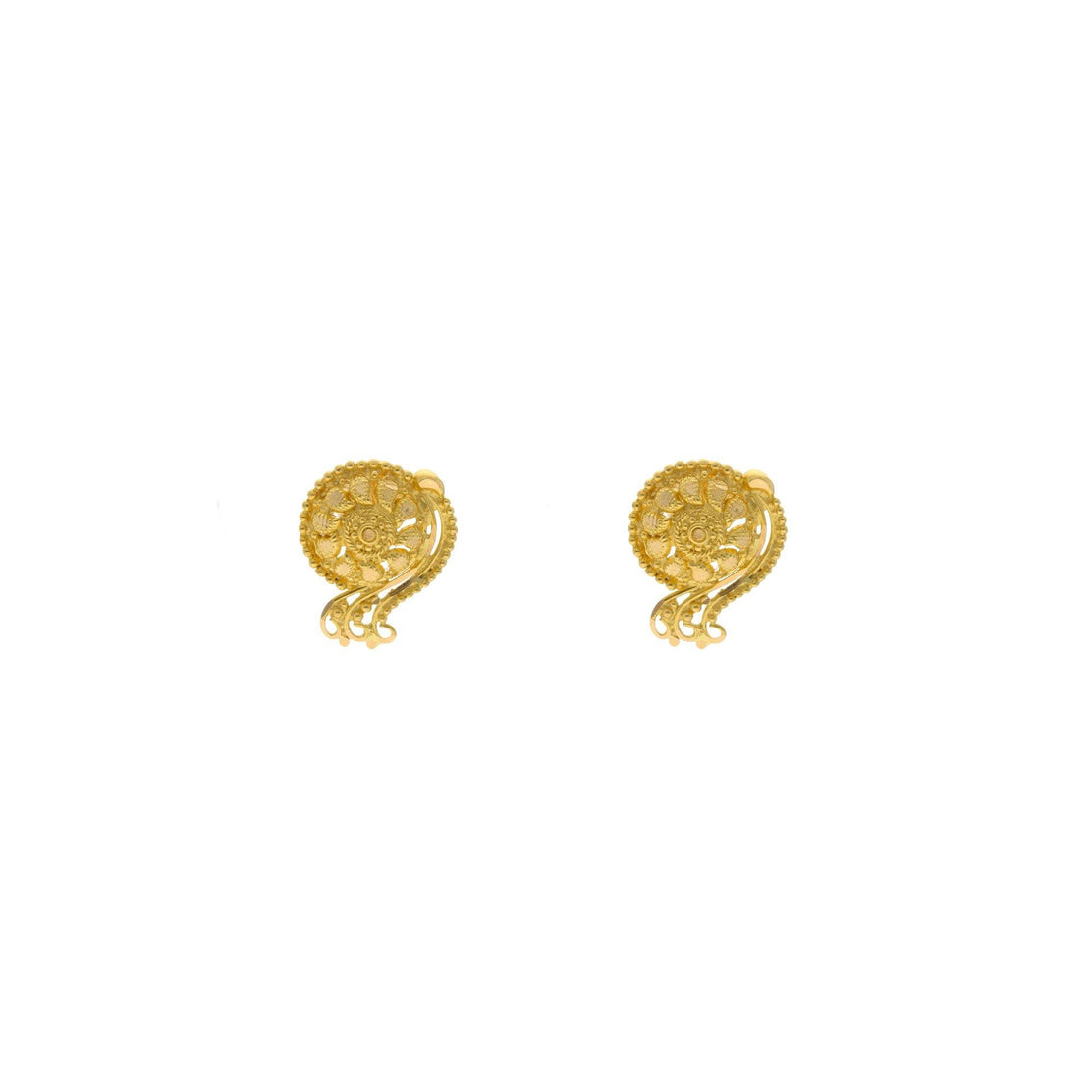 22K Yellow Gold Mango Shaped Stud Earrings 3.7 grams Virani Jewelers
