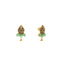 22K Yellow Gold Laxmi Earrings W/Emerald, 5.9 grams - Virani Jewelers