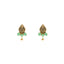 22K Yellow Gold Laxmi Earrings W/Emerald, 5.9 grams - Virani Jewelers