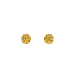 22K Yellow Gold Clustered & Dappered Stud Earrings, 5.2 grams - Virani Jewelers