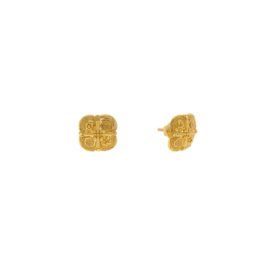 Shimmering 18 Karat Gold Beaded Dangling Drop Earrings | Tanishq