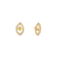 22K Yellow Gold Ornate Oval Shaped Stud Earrings Finished W/ Cubic Zirconia, 4.3 grams - Virani Jewelers