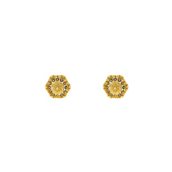 22K Yellow Gold Flattering & Multi-faceted Stud Earrings, 4 grams - Virani Jewelers