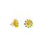 22K Yellow Gold Earrings W/ Center CZ Stud & Hand Painted Flower - Virani Jewelers