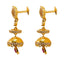 22K Yellow Gold Jhumki Earrings W/ Rubies, CZ Gems & Halo Accent - Virani Jewelers
