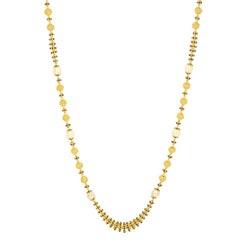22K Yellow Gold Chain W/ Pearls & Domed Gold Enamel Beads - Virani Jewelers