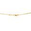 A close-up image of the lobster claw clasp on the multi-tone 22K gold chain from Virani Jewelers.