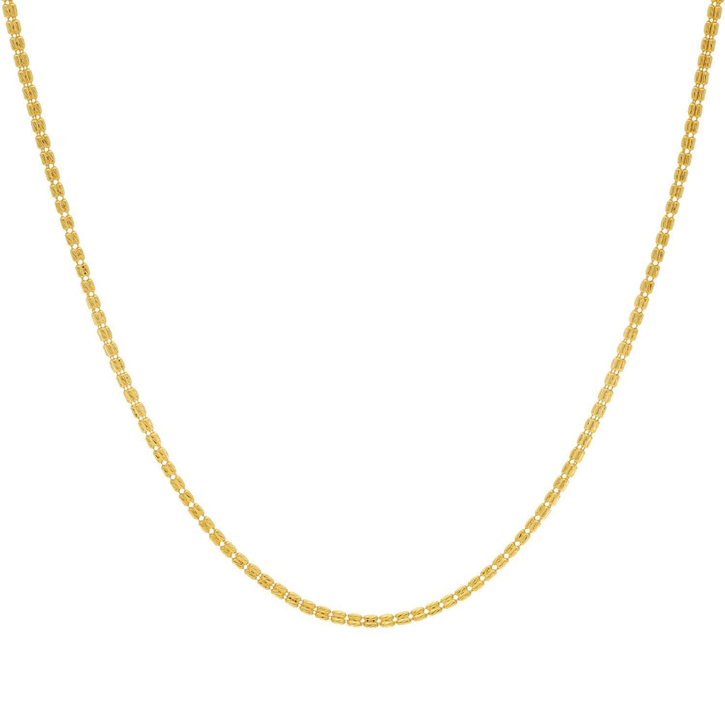 22K Yellow Gold Fancy Chain, Length 18inches - Virani Jewelers | Looking for a gift for your wife? Get this contemporary 22K yellow gold chain crafted to perfecti...
