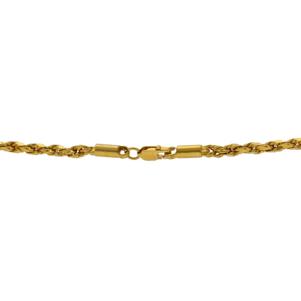 An image of the lobster claw clasp and rope chain of the 22K gold chain from Virani Jewelers. | Fall in love with the picturesque beauty of this 22K gold chain from Virani Jewelers!

Made with ...