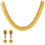 22K Yellow Gold Kasu Necklace Set w/ Emeralds & Rubies
