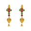 22K Yellow Gold, Emerald & Ruby Kasu Necklace Set