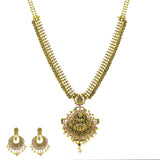 An image of the Haathee Laxmi 22K gold necklace set from Virani Jewelers. | Find a new way to express your love for your culture with the Haathee antique 22K gold necklace s...