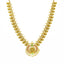 An image of the 22K gold necklace with CZ gemstone embellishments from Virani Jewelers.