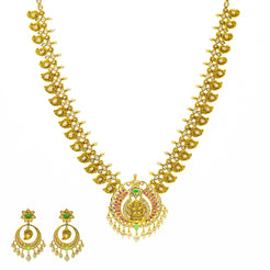 An image of the Anjali 22K gold necklace set from Virani Jewelers.