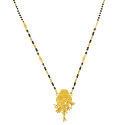 22K Yellow Gold Mangalsutra Necklace W/ Abstract Pendant - Virani Jewelers