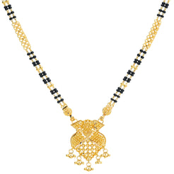 An image of an Indian necklace with a 22K gold pendant crafted by Virani Jewelers