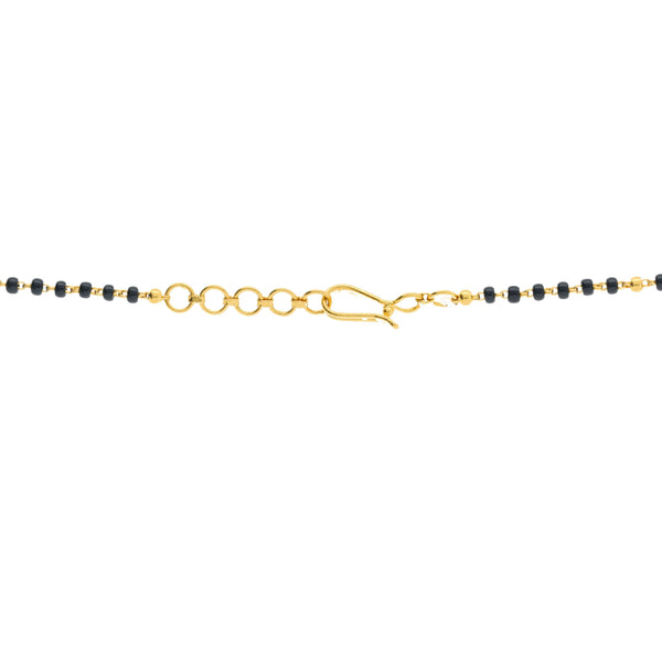 An image of the closure on a Mangalsutra Chain of an Indian necklace from Virani Jewelers | Complement your other accessories and add elegance to your formal and traditional attire with thi...