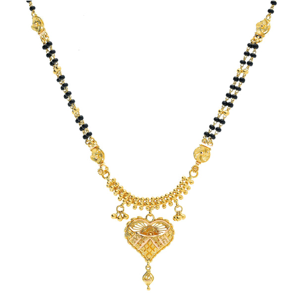 An image of a 22K gold Necklace with a drop heart pendant from Virani Jewelers | Add beauty to your wardrobe with this 22K yellow gold necklace from Virani Jewelers!

Radiant 22K...