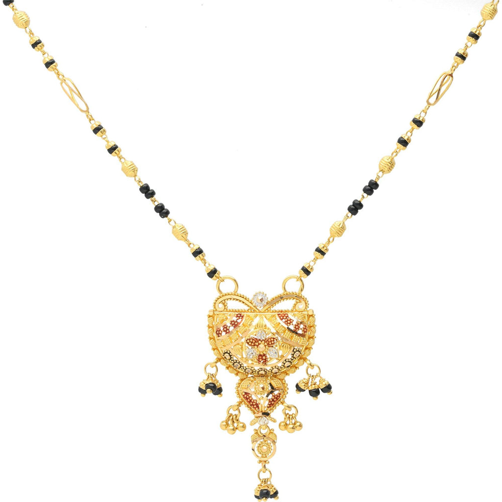 22K Gold Regal Mangalsutra Chain Necklace - Virani Jewelers | 


What more does would a bride need to complete her wedding look other than the 22K Gold Regal M...