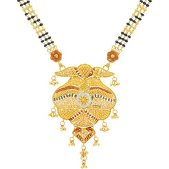22K Gold Mangalsutra Black Beads Chain, Length 32inches - Virani Jewelers