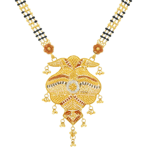22K Gold Mangalsutra Black Beads Chain, Length 32inches - Virani Jewelers | 


Fine gold wires are interwoven with stunning black beads to craft this magnificent 'mangalsutr...