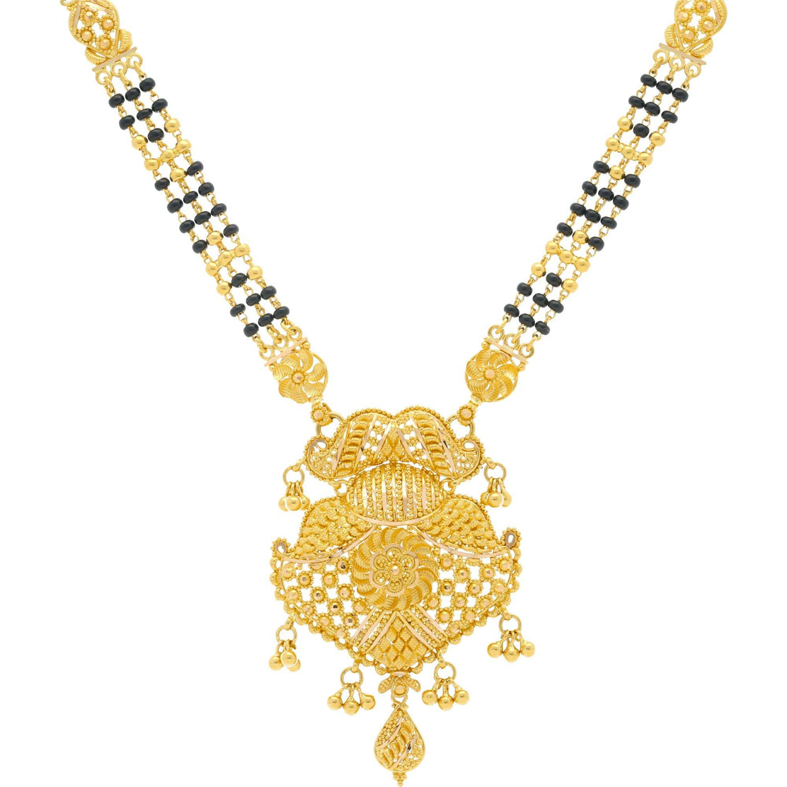 Black beads chain gold designs online
