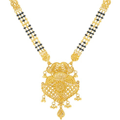 22K Gold Mangalsutra Black Beads Chain, Length 30inches - Virani Jewelers