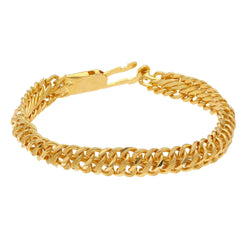22K Yellow Gold Men's Bracelet W/ Double S-Link Band, 24 grams - Virani Jewelers