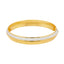 22K Multi Tone Men's Domed Kada Bangle W/ White Gold Stripe - Virani Jewelers