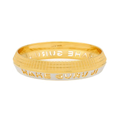 22K Gold Multitone Men's Kada Bangle W/ Yellow Gold Strip - Virani Jewelers