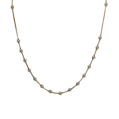 22K Multi Tone Gold Chain W/ Ball Accents & Box Link Chain - Virani Jewelers