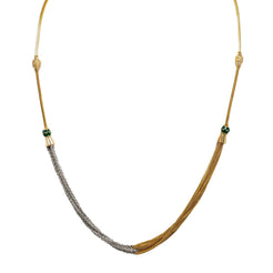 22K Multi Tone Gold Chain W/ Hand Painted Details & Draped Interlooped Chains - Virani Jewelers