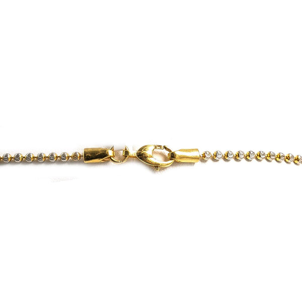 22K Multi Tone Gold Chain W/ Draped Strands & Textured Side Ball Accents - Virani Jewelers | 22K Multi Tone Gold Chain W/ Draped Strands & Textured Side Ball Accents for women. This eleg...