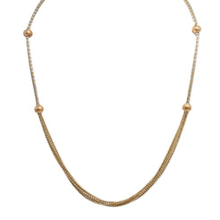22K Multi Tone Gold Chain W/ Draped Strands & Wide Set Ball Accents - Virani Jewelers