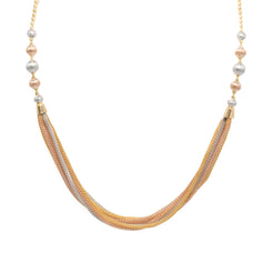 An image of the multi-tone 22K gold necklace with draping strands from Virani Jewelers.