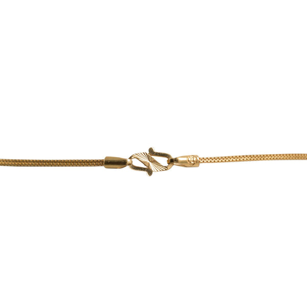 22K Multi Tone Gold Chain W/ Yellow & White Gold Looped Draped Accent - Virani Jewelers |  22K Multi Tone Gold Chain W/ Yellow & White Gold Looped Draped Accent for women. This beauti...