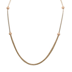 22K Multi Tone Gold Chain W/ Textured Balls & Draped Rounded Column-Bead Strands - Virani Jewelers