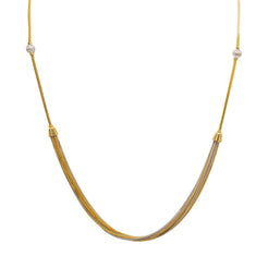 22K Multi Tone Gold Chain W/ Yellow & White Gold Draped Chain Accent - Virani Jewelers