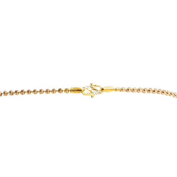 22K Multi Tone Gold Chain W/ Hollow Teardrop Beads & Bead Ball Strand - Virani Jewelers |  22K Multi Tone Gold Chain W/ Hollow Teardrop Beads & Bead Ball Strand for women. This beauti...