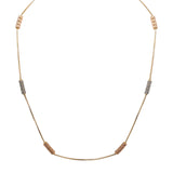 22K Multi Tone Gold Chain W/ Rose & White Gold Detailed Pipe Beads - Virani Jewelers |  22K Multi Tone Gold Chain W/ Rose & White Gold Detailed Pipe Beads for women. This ornate pi...
