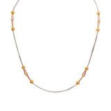 22K Multi Tone Gold Chain W/ Textured Bead Balls & Looped Pipe Beads - Virani Jewelers |  22K Multi Tone Gold Chain W/ Textured Bead Balls & Looped Pipe Beads for women. This beautif...