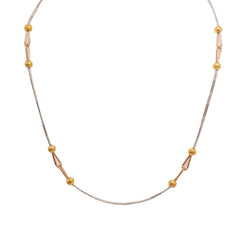 22K Multi Tone Gold Chain W/ Textured Bead Balls & Looped Pipe Beads - Virani Jewelers