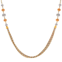 An image of a multi tone 22K gold necklace from Virani Jewelers.
